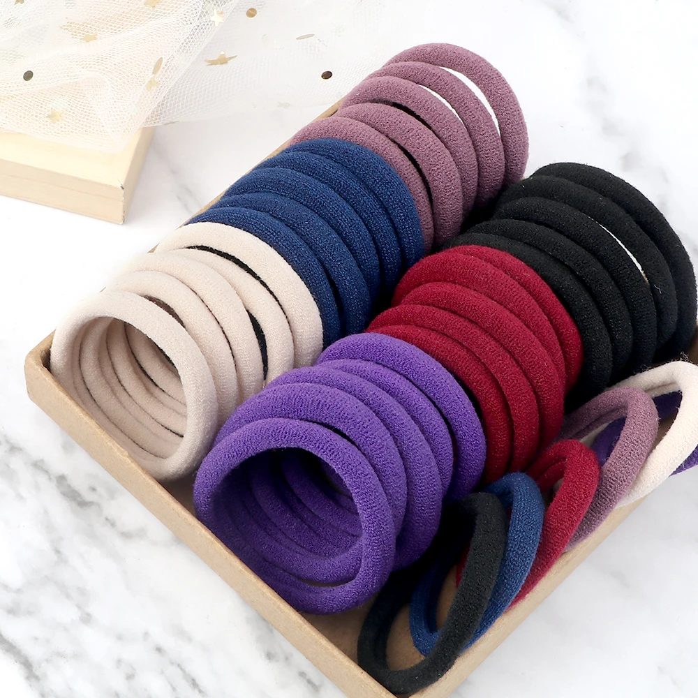 10/50/100 Pcs/set Women Girls Colors Soft Scrunchies Elastic Hair Band Lady  Lovely Solid Rubber Bands Female Hair Accessories - Hair Ties - AliExpress