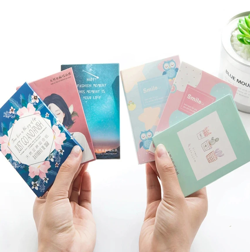 Face Oil Blotting Papers Makeup Matting Face Oil Blotting Sheets Control Oil-absorbing Facial Towel Tool 50/100 Pcs