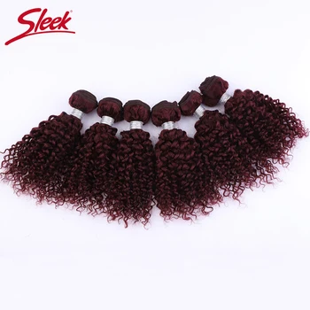 Brazilian Kinky Curly Human Hair Bundles 6Pcs 99J Jerry Curly Human Hair Extensions Topper Woman 100% Remy Human Hair Bundles 1