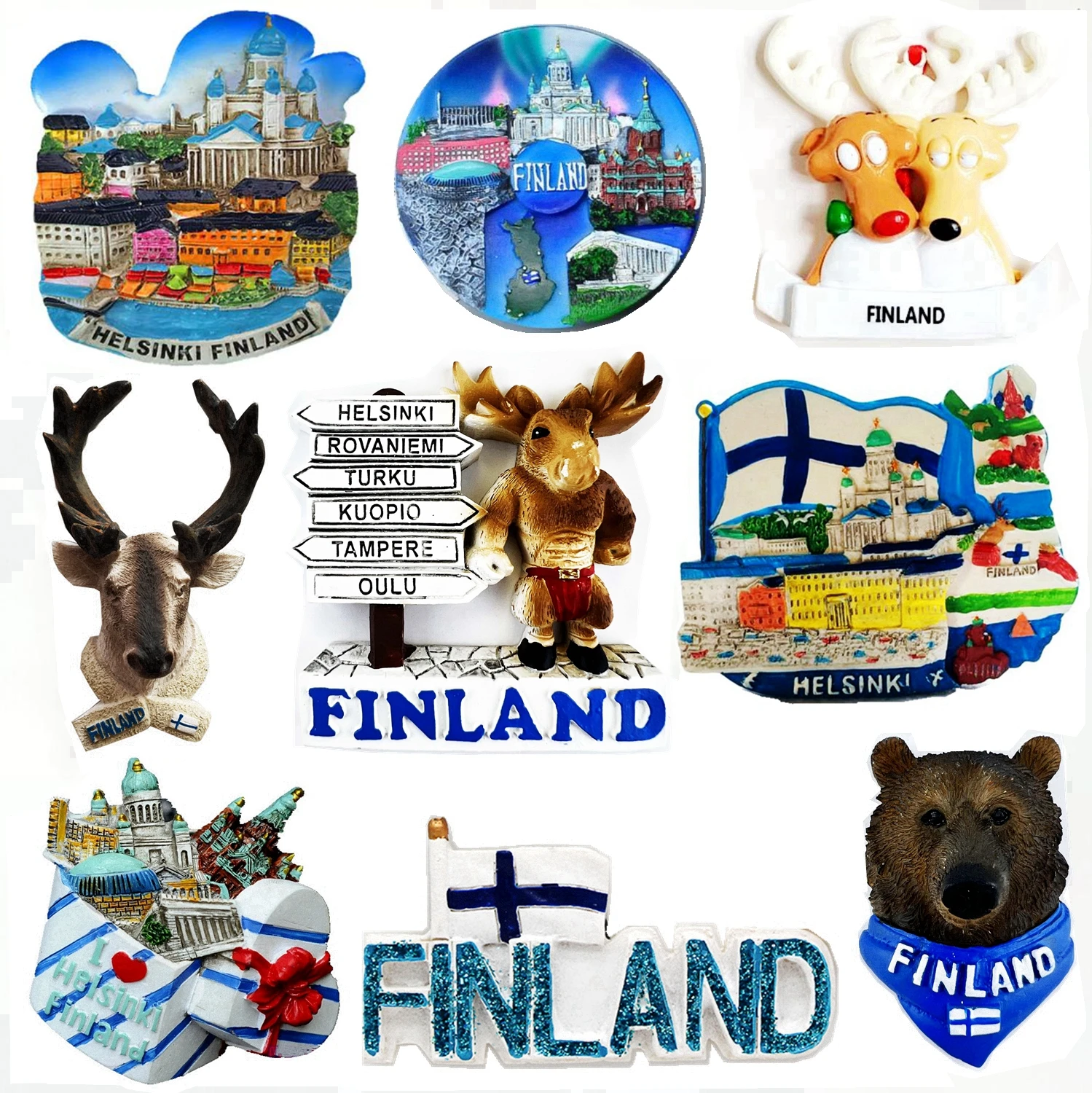 Helsinki Finland Gift Box Elk Highgrade Fridge Tourism