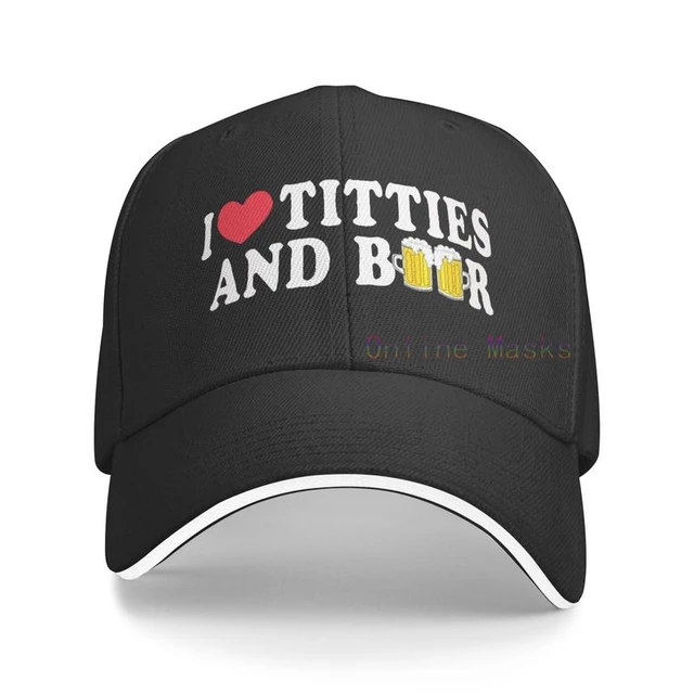 I Heart Titties and Beer - Love Funny Gag - Vintage Retro Style Baseball  Cap Hat Men's Sandwich