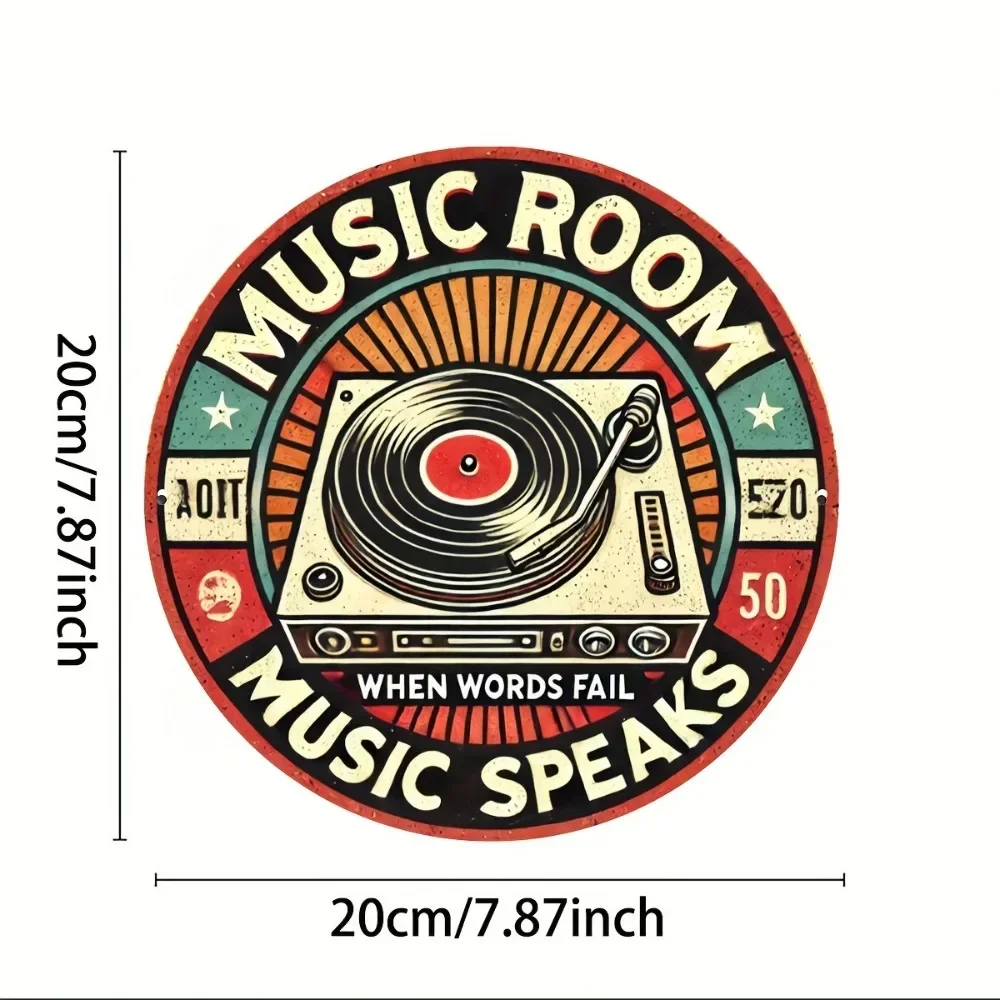 Music Connects People Vintage Metal Tin Sign - 8x8 Inch Retro Wall Decor For Bar, Cafe, Garage, Man Cave, Farmhouse