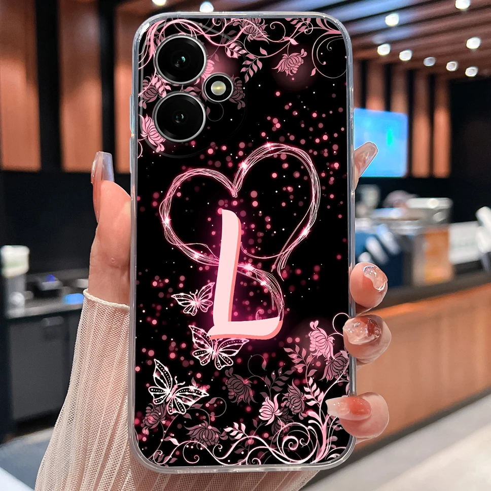 Luxury Letters Pattern Soft TPU Clear Silicone Anti-Drop Phone Case