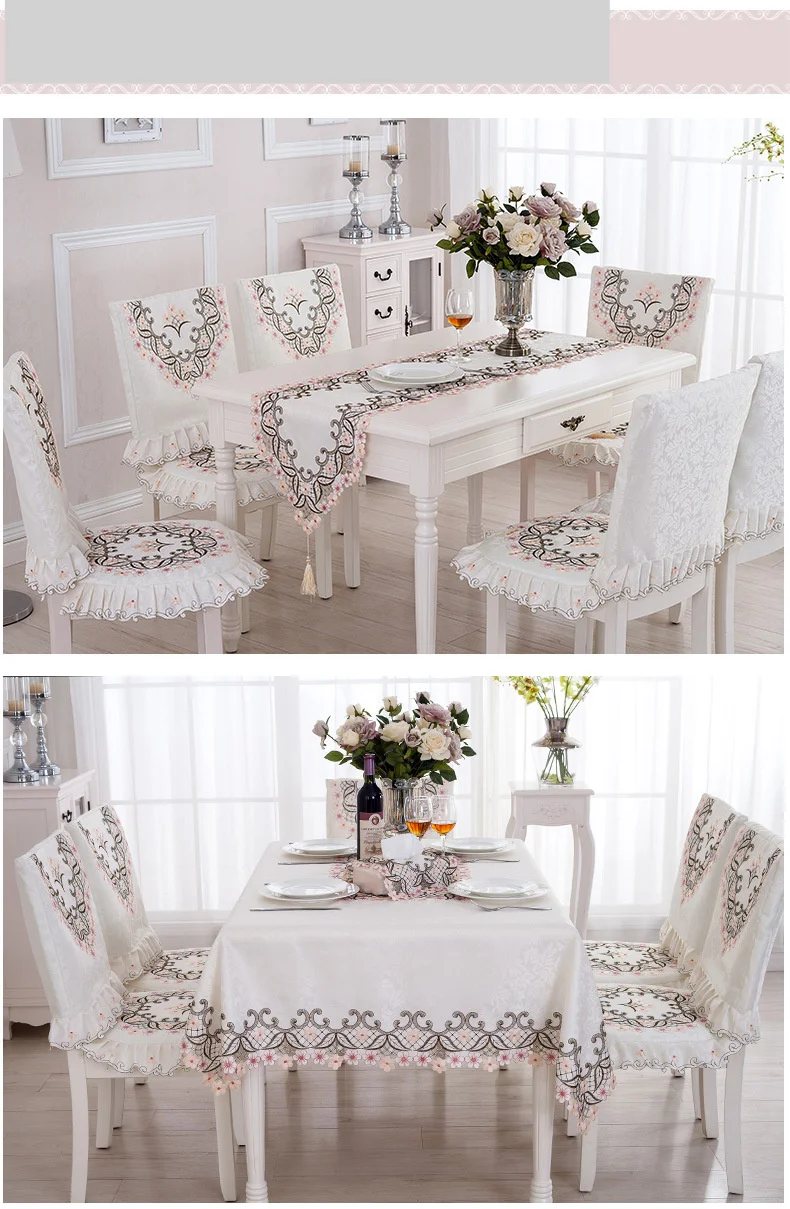 European style polyester coffee table tablecloth, dining table cloth, chair cushion, chair cover, table cloth, dustproof_voghion.com