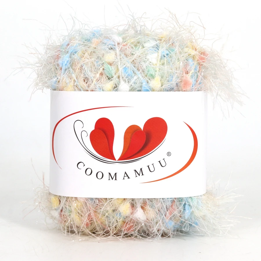 50G Special Rainbow Hand Knitting Crochet Bean Yarn Gold Silver Wool Thread For Baby Lady Scarf Sweater Glove Bag Hat DIY 4