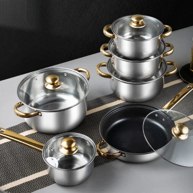 Stainless Steel Cookware Set, 5 Counts/setDurable Multi-purpose Easy To Clean CookwareSet, Non-stick Cookware Set for Home Kitch 3
