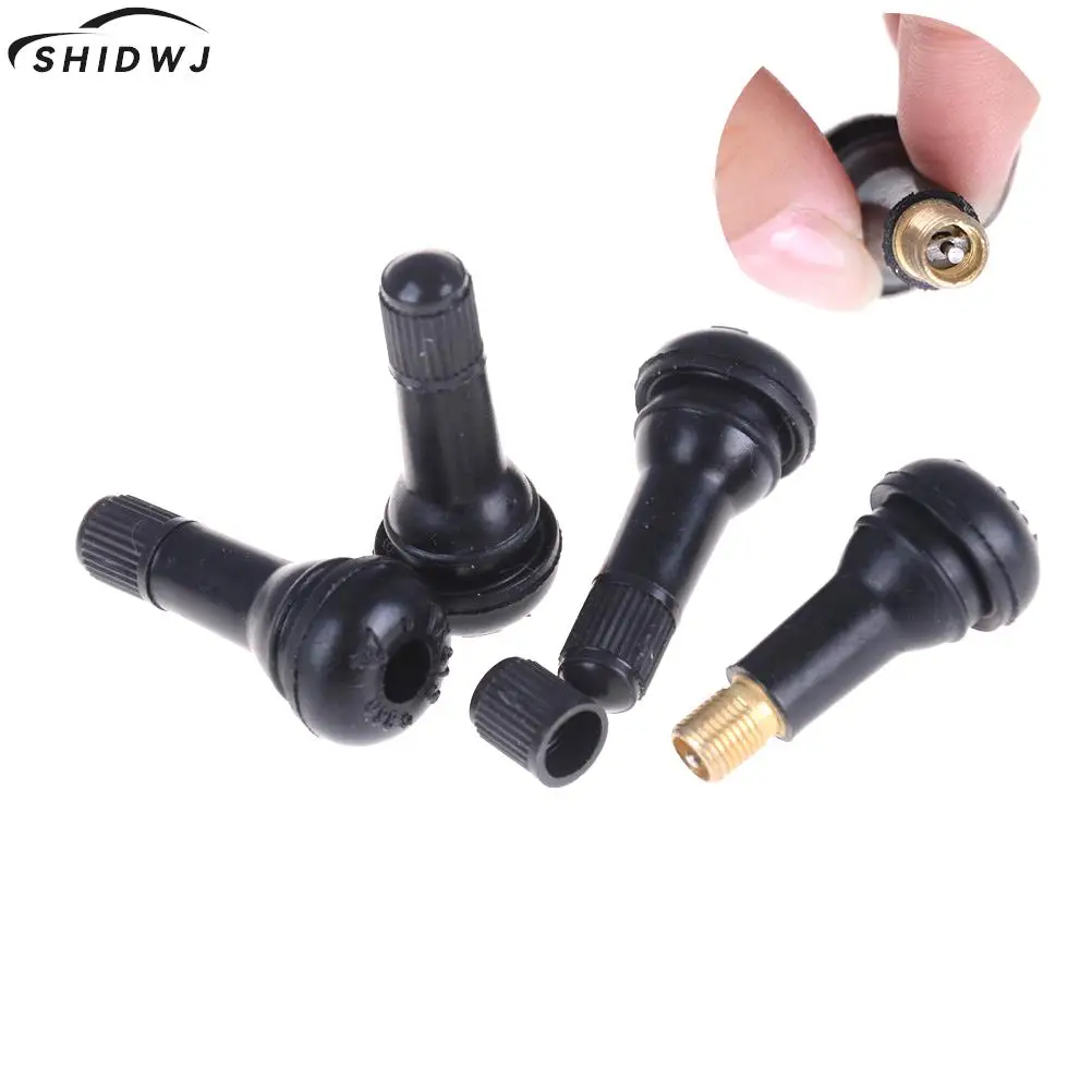 1000-Piece TR413 Snap-In Rubber Valve Stems For Car & Truck Tires - Short Black Tubeless Tire Stems