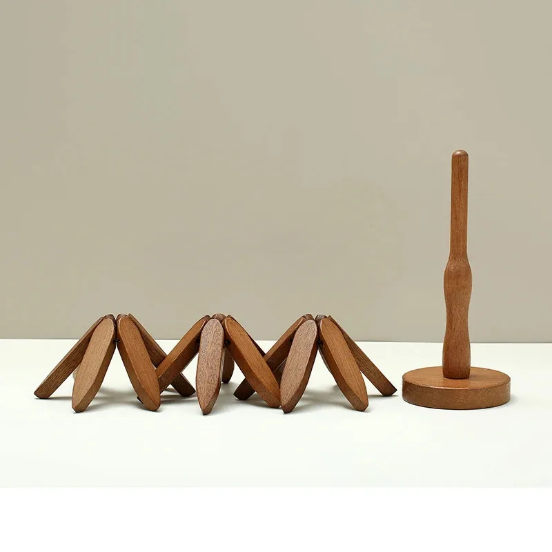 Tree Design Wooden Trivet Set 6