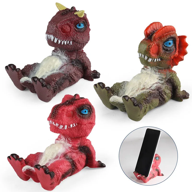 Simpatiche Figurine Di Dinosauri Porta Telefono Tirannosauro Rex Carnotaurus Dilofosauro Decorazione Da Scrivania In Plastica
