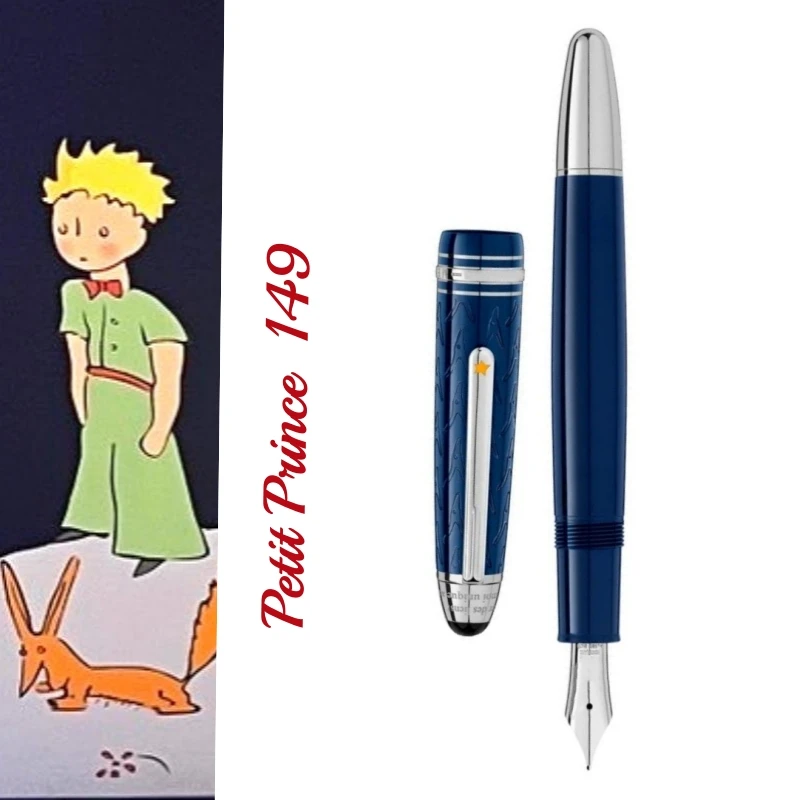 Special Edition Petit Prince 149 Classic Fountain Pen MB Dark Blue Resin Relief Office Writing Rollerball Pen With Serial Number