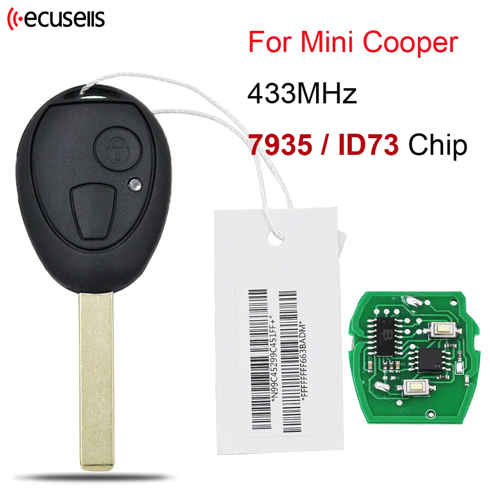 Ecusells 2-Tasten-Fernbedienung Smart Car Key 433MHz ID73-Chip für BMW Mini  Cooper r50 mg zt zr zs Rover 75 - AliExpress