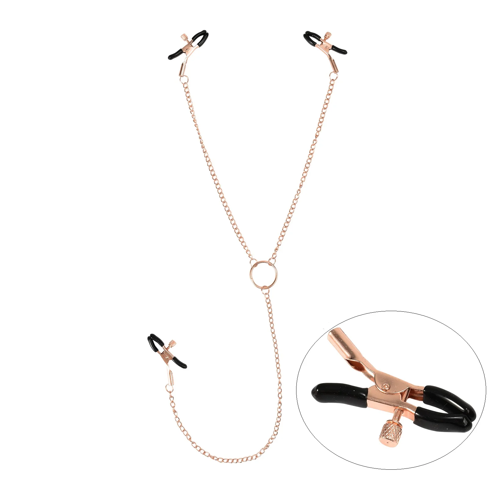 Female Labia Clitoris Nipple Clamp With Chain Stimulator Metal Long Nipple Clips Breast Bondage