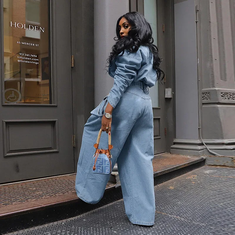 Big Pockets Loose Jeans Cargo Pants Women Fashion Zipper