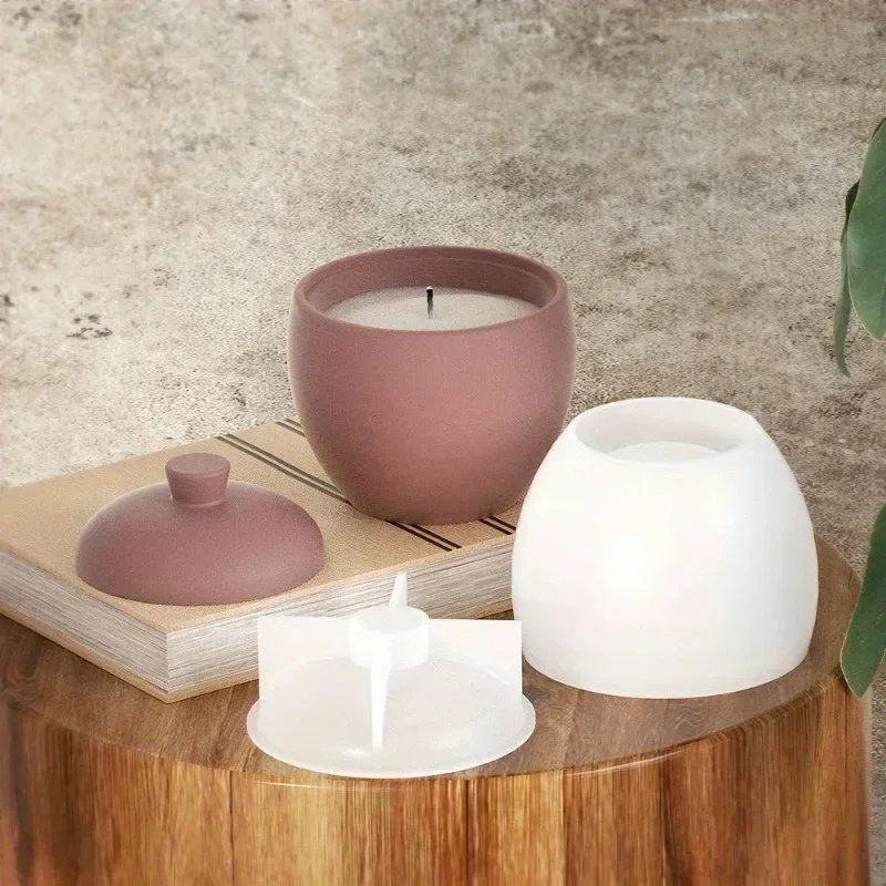 DIY Flower Pot Candle Holder Storage Box Resin Mould Pear-shaped Candle Cup Silicone Mould Crafts Home Decoration