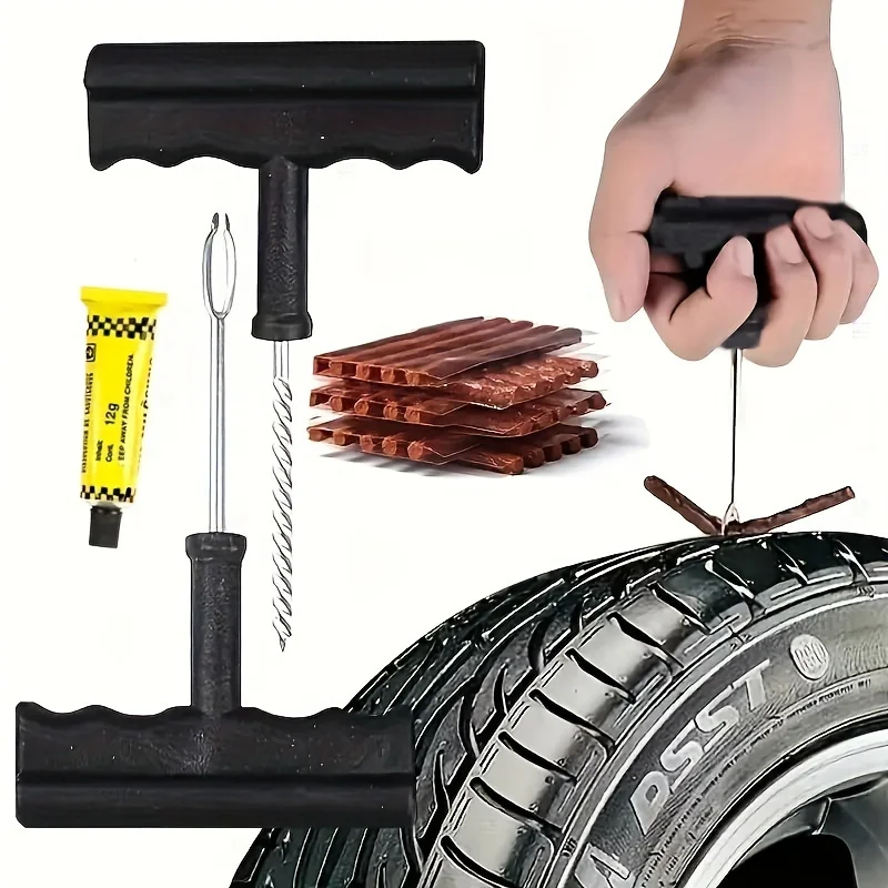 30PCS Car General Purpose Tire Repair Tool Kits for Trucks Bikes Motorcycles-Tire Repair Tools Set with 15 Strips Amagi