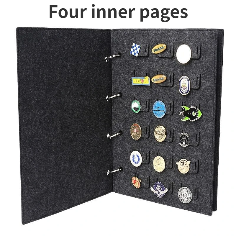 Libro De Almacenamiento De Insignias, Carpeta Transparente Para Clasificar Fotos, Carpeta De Almacenamiento De Colección De Insignias Para Monedas Para (Carcasa + 12 Agujeros Página Interior 6 Hojas