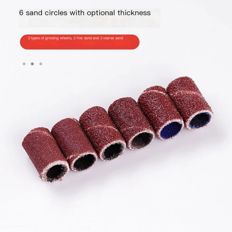 Nail Art Tools Nail Drill Bit Nail Drill Bits Nail Manicure Tools Nail Drill Set Nail Drill Kit 6pcs Safety Tapered Carbide Nail Drill Bits Sanding Cap Bands For Electric Nail Drill Machine File Removal Acrylic Manicure Tool