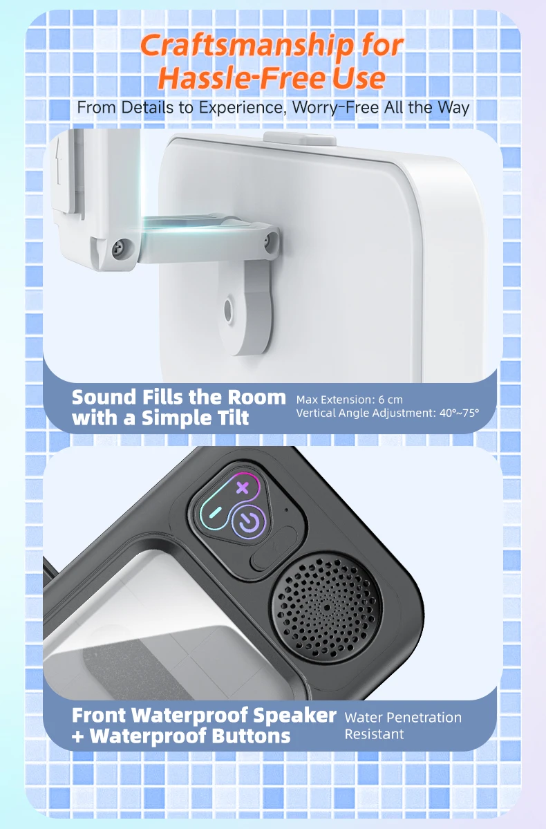 Tragbarer Bluetooth Lautsprecher Mit Saugnapf Und Touch Steuerung_voghion.com