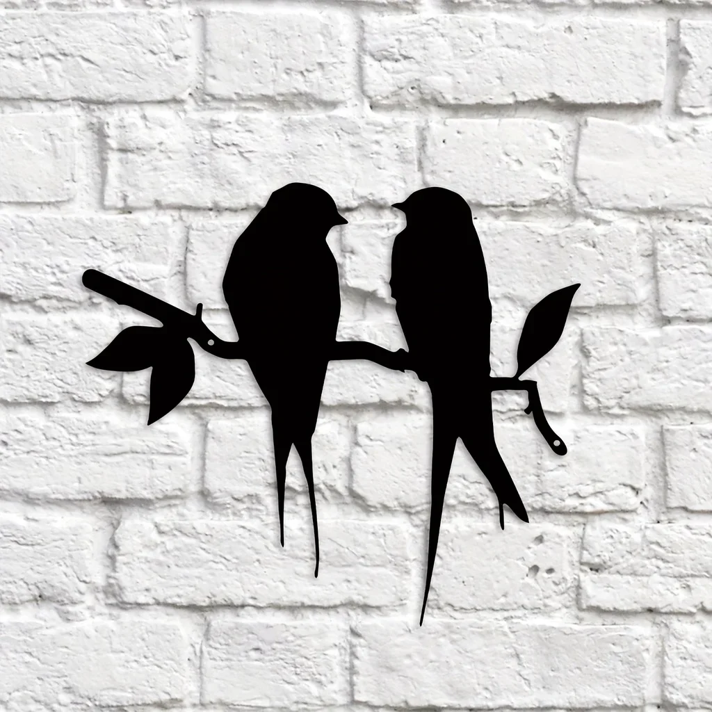 

1 шт., металлическая настенная подвеска в виде птичьей ветки, декоративное украшение для спальни, ресторана, спальни, домашний декор, Металлический Настенный декор