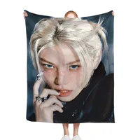 Hot-KPOP-Like-Stray-K-Kids Fashion Blanket Printed Throw Blanket Plush Fluffy Flanne Soft Throws for Sofa Couch and Bed 1