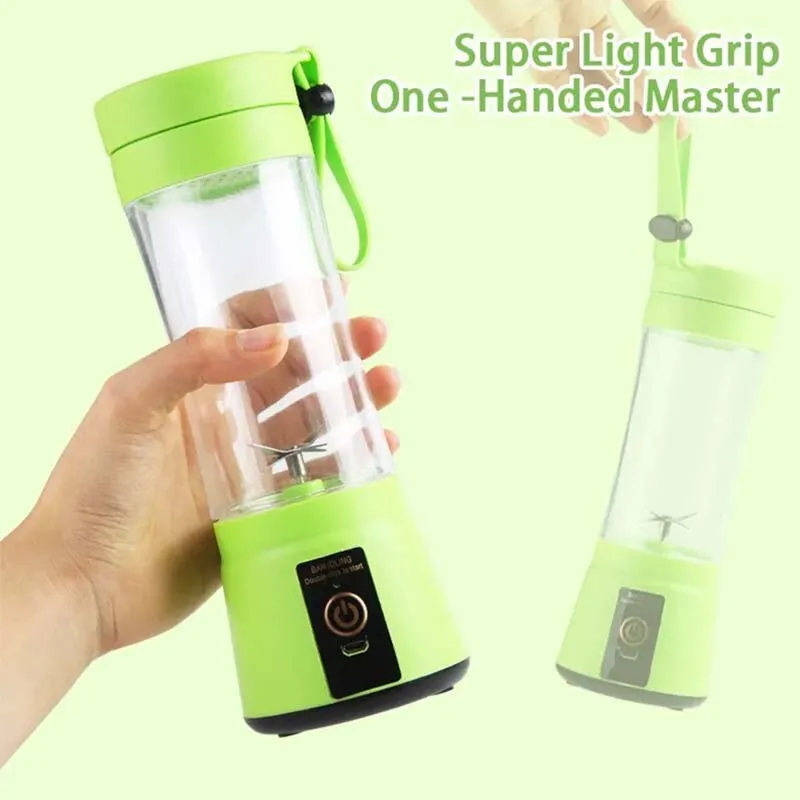 Mini Blender, Portable Electric Juicer Cup 380ML Personal Blender Smoothie  Maker USB Rechargeable Fruit Juice Extractor and Mixer with 6PCS Blades for