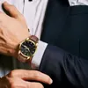 2023 New Men's Business Watch Classic British Style Leather Gold Black Casual Quartz Watch Luxury Glow Men Waterproof Wristwatch 5
