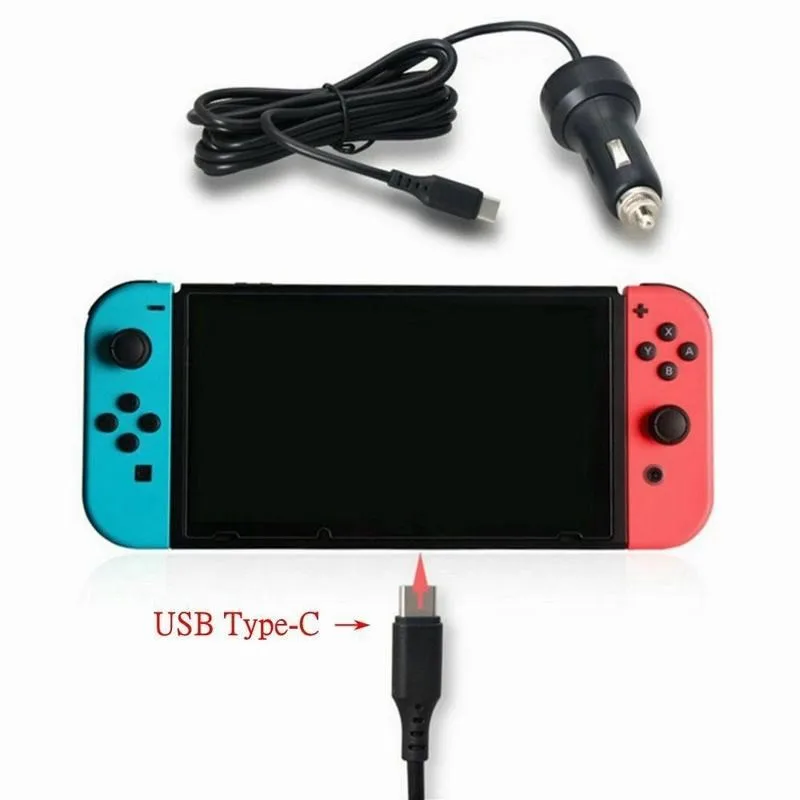 1pcGamesChargersForNintendoSwitchHighSpeedCarChargerAdapter