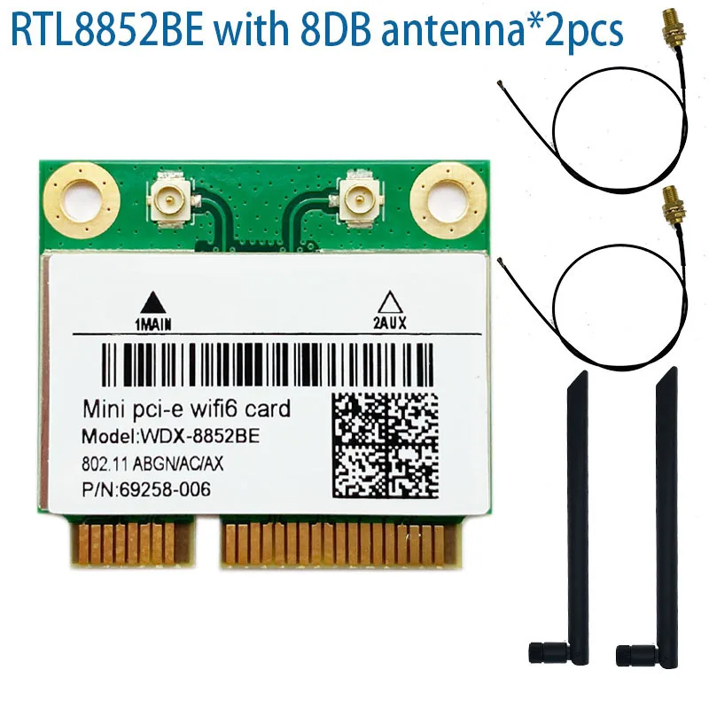 Gigabyte-placa de Rede Rt8852be Wi-fi 1800mbps bt 5.0 Banda Dupla sem Fio Minipcie 802.11ac ax 2.4g 5ghz Mu-mimo para Ganhar 10 Pcie