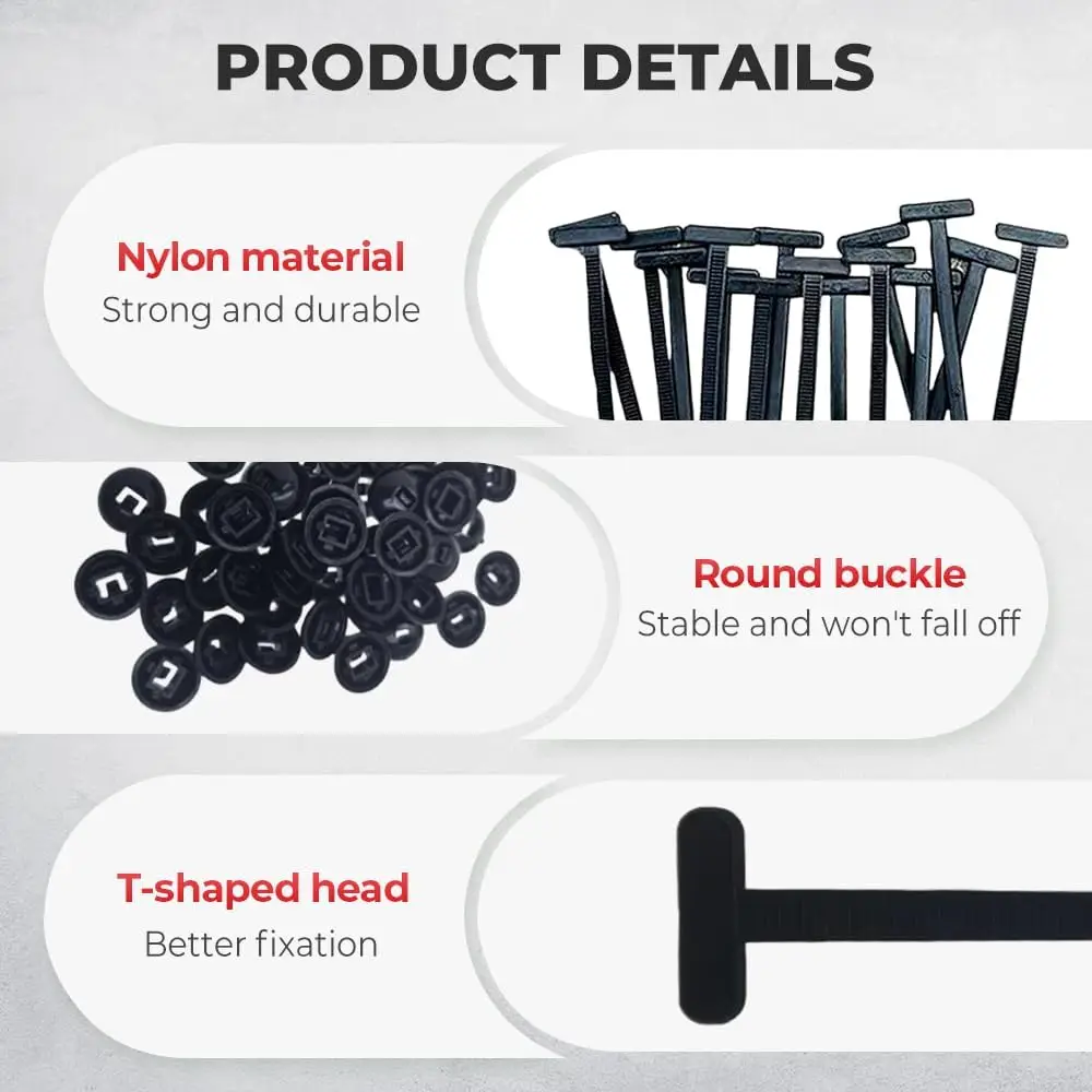 Nylon Universal Cable Tie Buckle Heavy Duty Self-Locking Zip Ties Holder Multipurpose Plastic Cable Ties Tool 500/10 Pcs