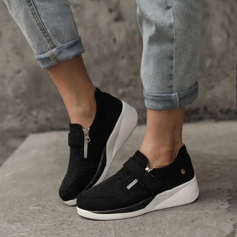 Women's Casual Shoes Autumn New Fashion Casual Shoes Platform Solid Color Breathable Low Top Shoes 43 Zapatos De Mujer