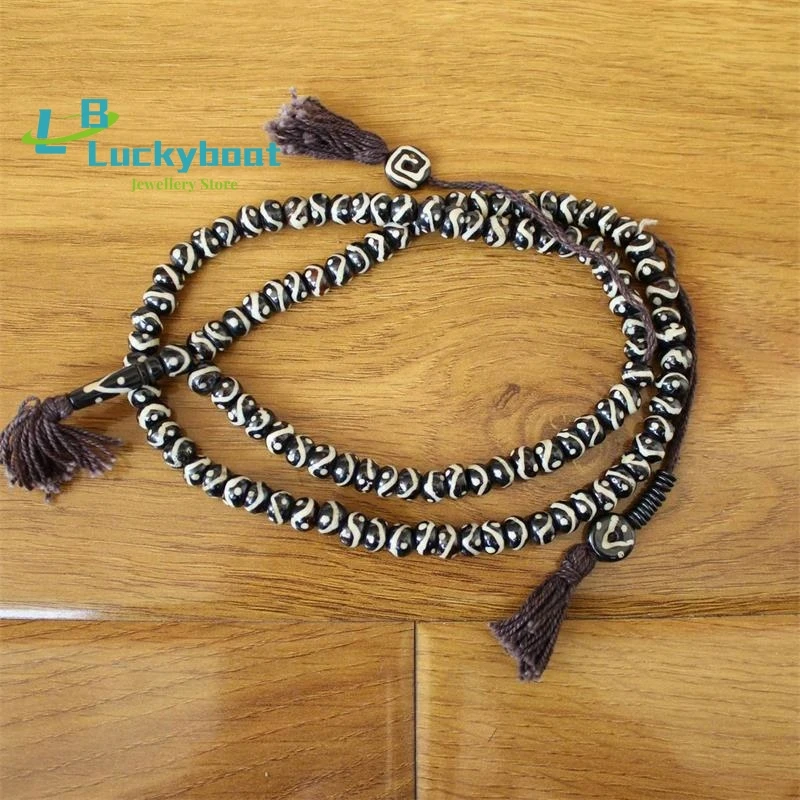 

ML207 Tibetan Yak Bone Beads 108 Mala Rosary 8mm*6mm Buddhist Bone Prayer Beads Necklace Bracelets