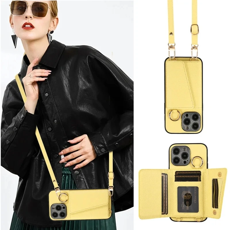 Versatile Crossbody Wallet Phone Case with Makeup Mirror and Card Holder