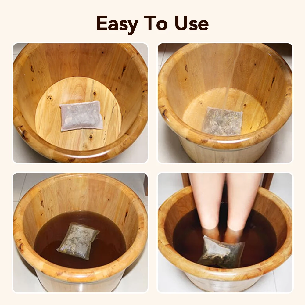 Herbal Foot Soak 100pcs/bag Ginger Foot Bath Powder Mugwort Foot Bath Powder Natural Herbal Extracts for Body Care