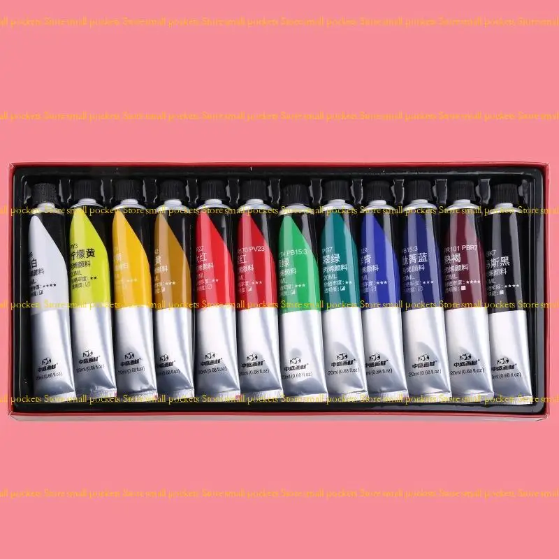 R1WD 12/24 색상 전문 아크릴 페인트 20ml 드로잉 그림 안료 어린이를위한 손으로 그린 ??DIY