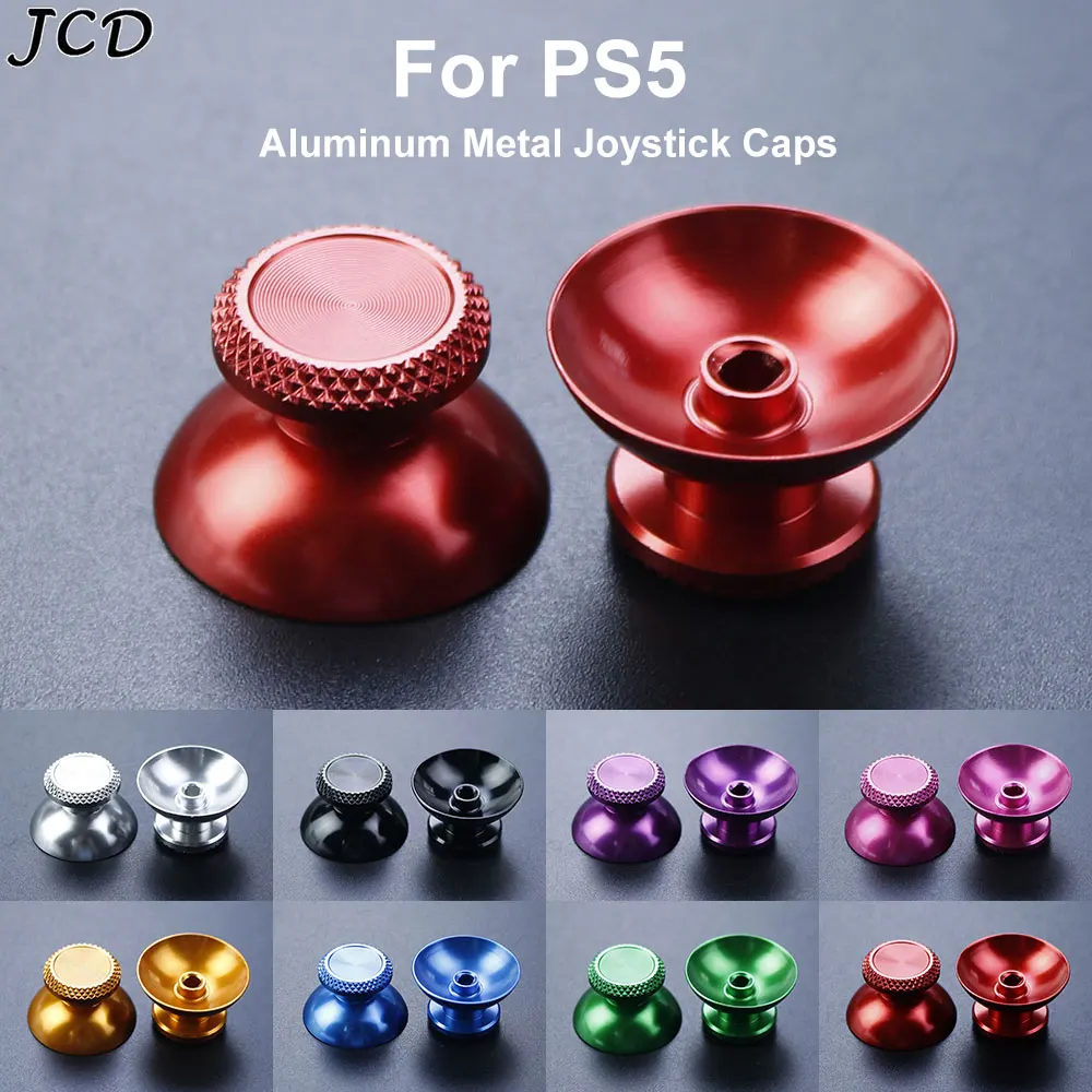 

JCD 2pcs Aluminum Metal Analog Joystick thumb Stick Grip Cap For PS5 Controller Gamepad Rocker Caps Thumbstick Accessories