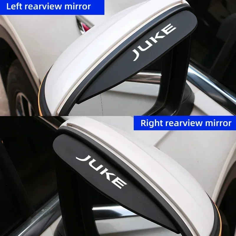 Car Rearview Mirror Rain Eyebrow For Nissan Juke F15 F16 Silica Gel Car Rearview Visor Rain Cover Auto External Accessory