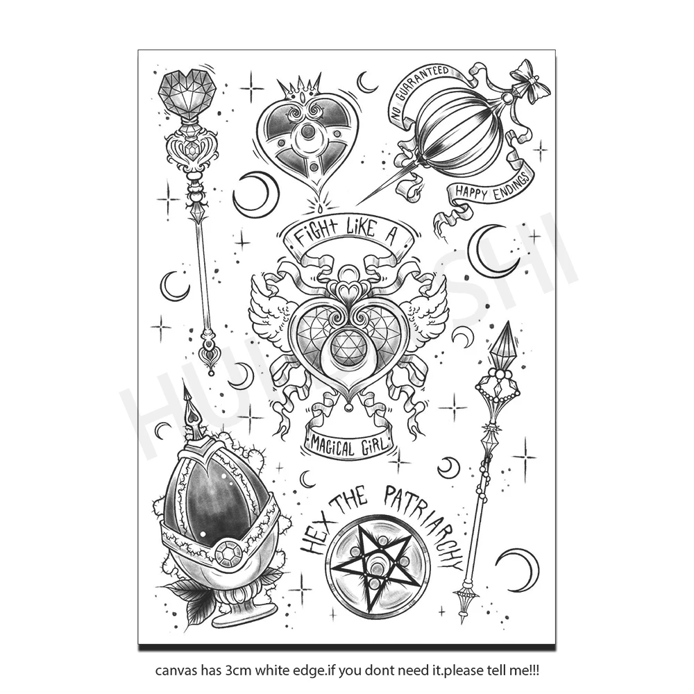 Tattoo design set with gothic icons and mystic Vector Image