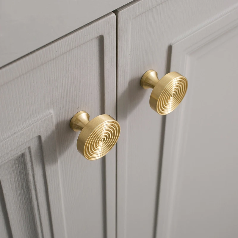 Unique Line/Brass Knob Furniture Handles Door Knobs and Handles for Cabinet Kitchen Cupboard Drawer Pulls Home Decor/Door Knob images - 6