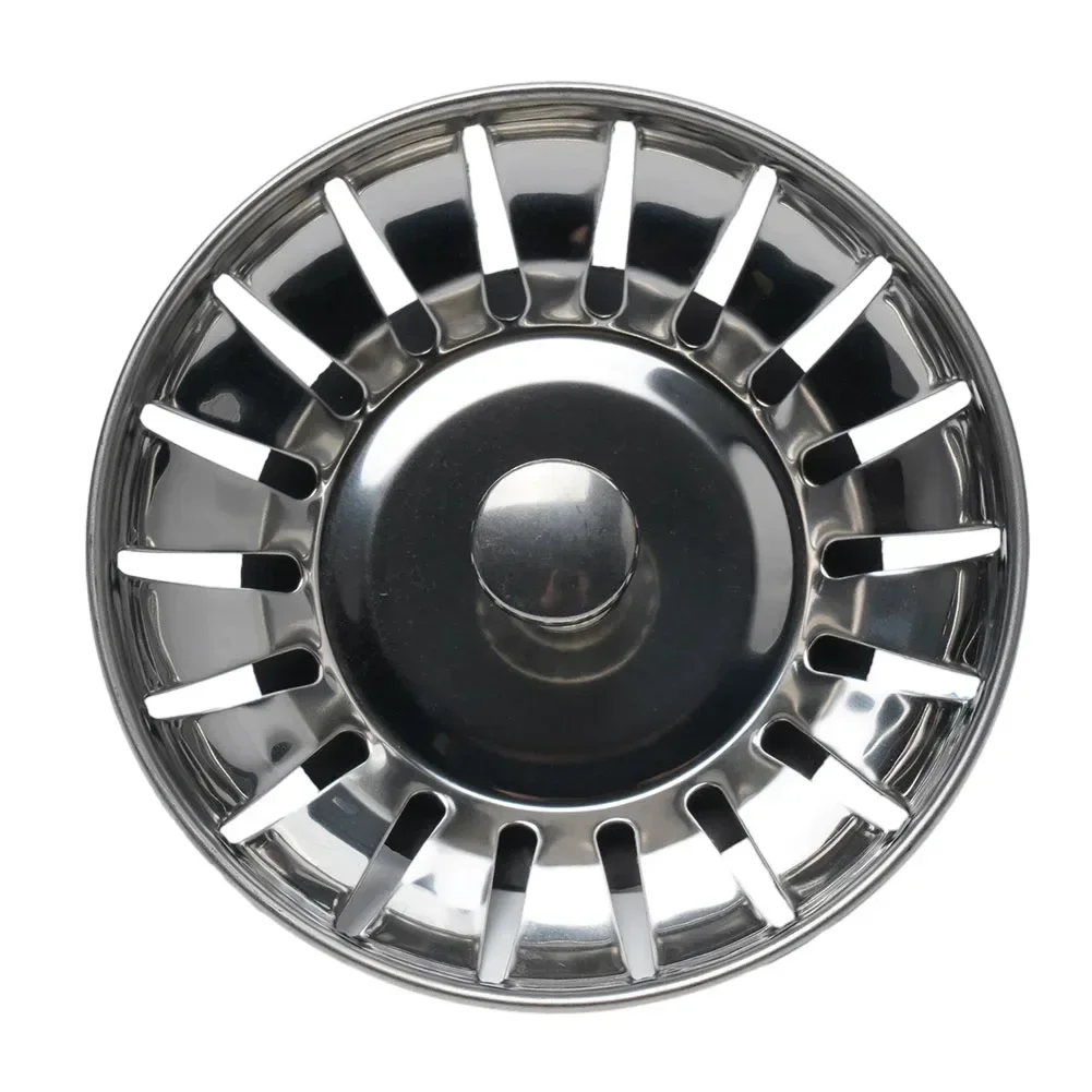 Kitchen Sink Filter 79.3mm Stainless Steel Stopper Waste Plug Bathroom Basin Drain
