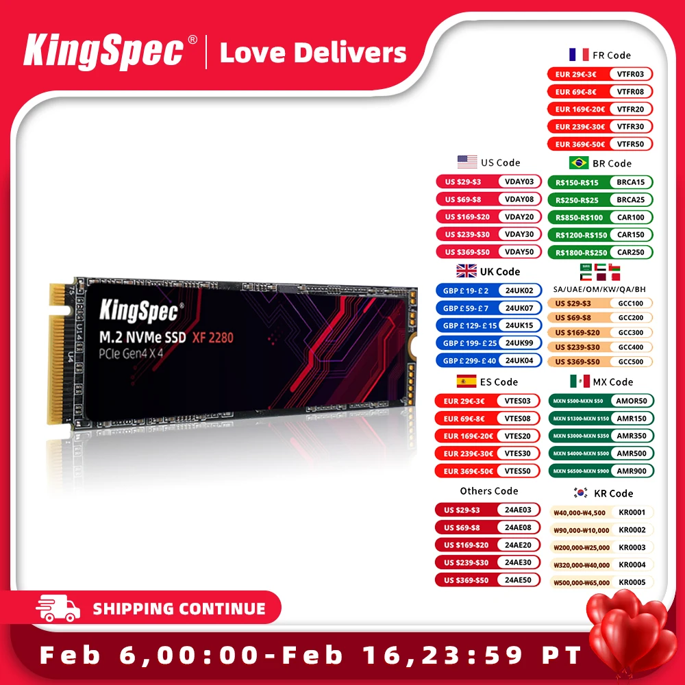 Kingspec Ssd M.2 Nvme 512Gb 1Tb 2Tb M2 2280 500G Pcie 4.0 Hd 5000 Mb/S Nmve Gen4 Unità Disco Rigido Unità Interne Per Pc Portatile