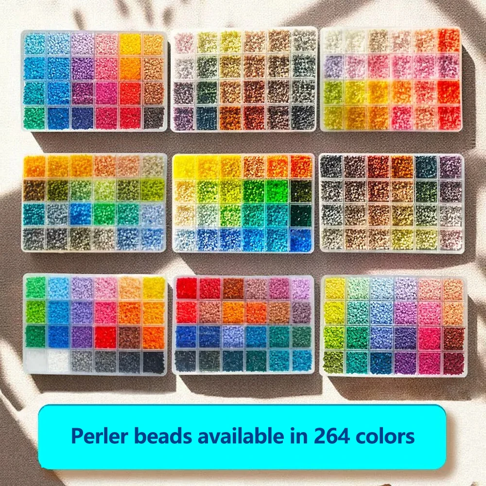 9600개 미니 퓨즈 비즈 세트, 풀 컬러 구성 2.6mm 펄러 비즈 대량, DIY 아..