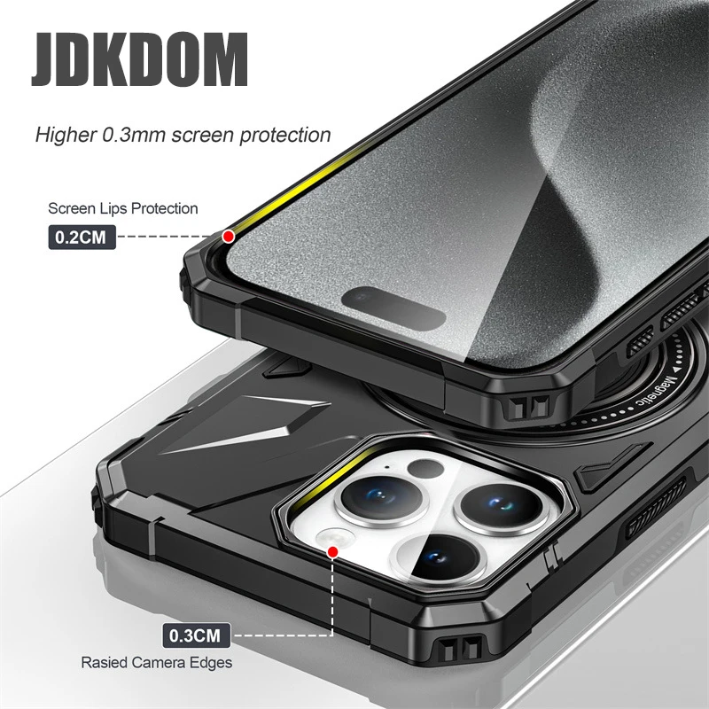 Shockproof Magnetic Ring Stand Case with Bracket Cover