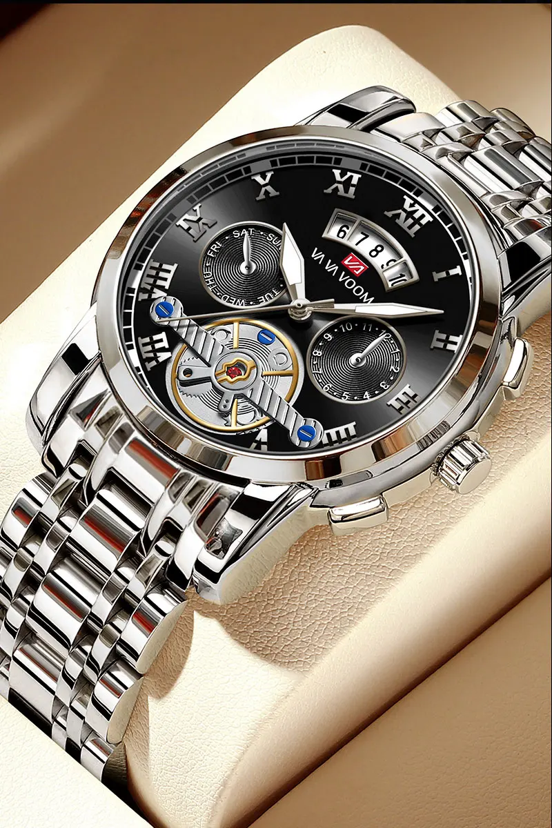 Brand Men Watch Original Pilot Series Simulation Tourbillon 41mm Stainless Steel Quartz Movement Casual Sports Watch_voghion.com