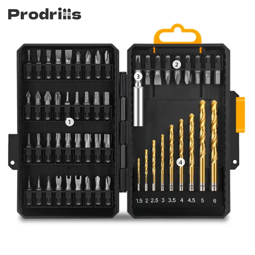 

Prodrill CRV/S2 Screwdriver Bit Set 19-54 Pcs Slotted Cross Triangular Special-shaped Screwdriver Twists Bit Sockets