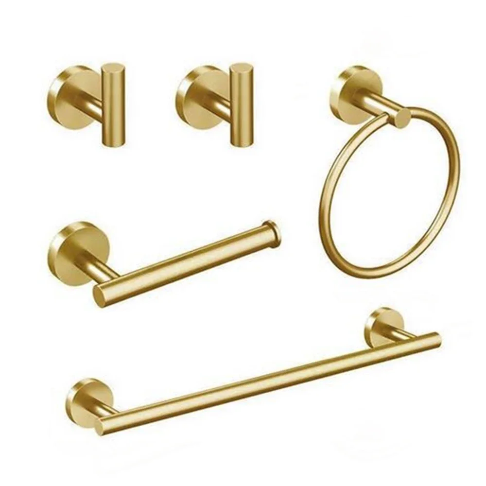Gold Bathroom Hardware Set Gold Bathrobe Hook Towel Rail Bar Rack Bar Shelf Tissue Paper Holder Bathroom Accessories