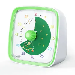 Enhanced Visual Countdown Timer with Night Light - 60 - Minute Silent Timer for Home, Classroom, and Office (VT03Green - Dinosaur)