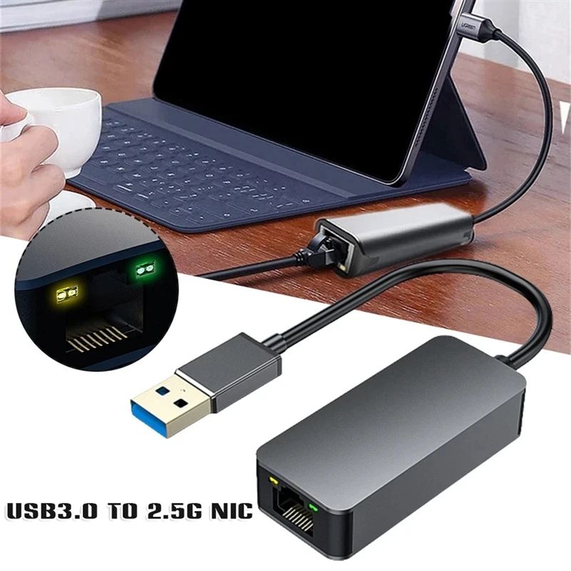 USB 3.0 C타입 이더넷에서 RJ45 2.5G 유선 어댑터 변환기, LAN 네트워크 허브, 윈도우 7, 8/10 MAC용, PC 노트북용, 2500Mbps