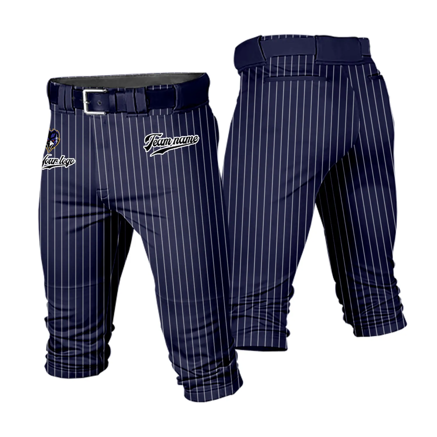 Men Youth Striped Cropped Baseball Game Pants Softball Training Uniform Breathable Casual Sportswear