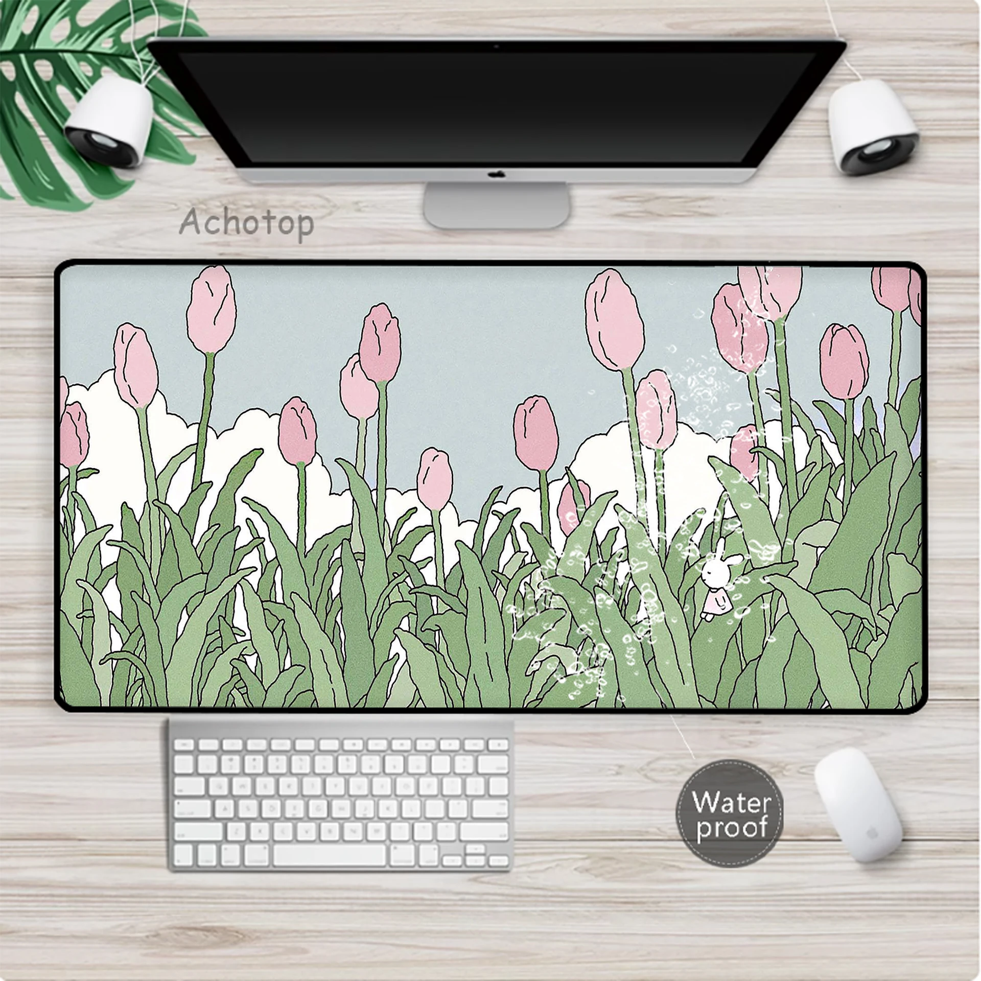 

Waterproof Flower Large Gaming Mousepad Anti-slip Gamer Speed Keyboard Pads Laptop Carpet Large Mouse Pad Soft For Gamer Rug