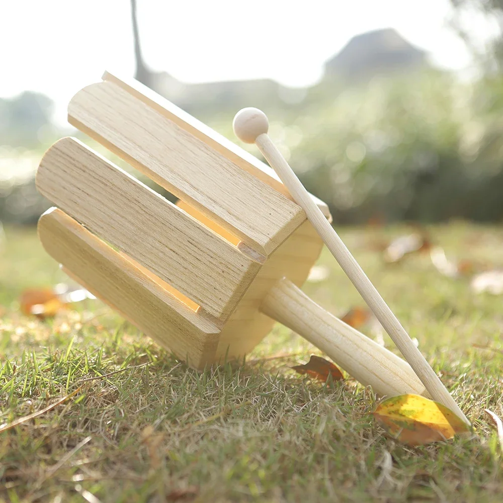 Orff Solid Wood Piece Octave with Striking Stick Percussion Wooden Eight-Tone Multi-Sound Tube for Early Education Children Gift
